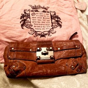 Juicy couture pink leather clutch